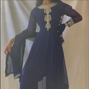 Purple and Silver Indian Outfit